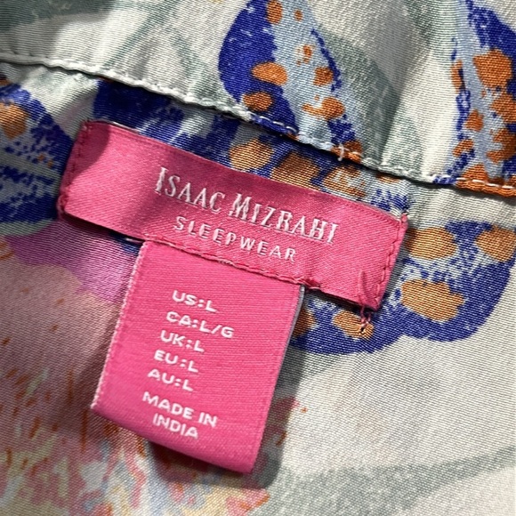 Isaac Mizrahi Sleepwear 2pc Tropical Floral Short Sleeve Pajamas Pj’s Set Sz L - Picture 9 of 13